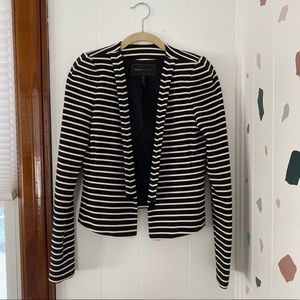 BCBGMaxAzria Hendrix Black/White Cotton Blazer